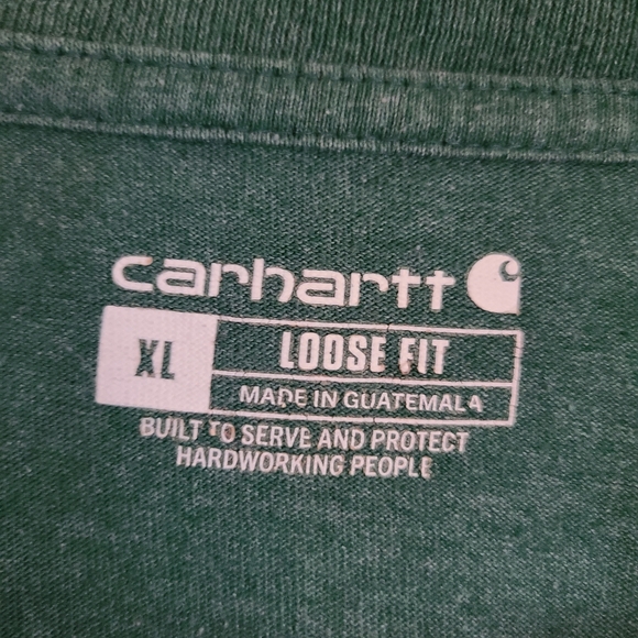carhartt loose fit heavyweight short-sleeve pocket henley t-shirt green mens XL - Picture 4 of 5